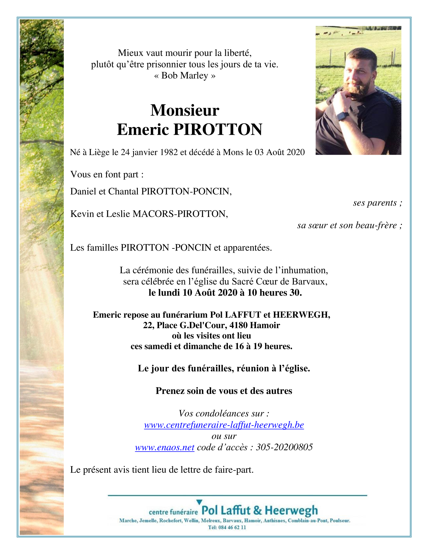 Pompes Funèbres Générales Denain Avis De Décès